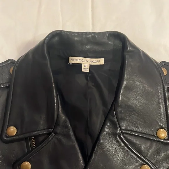 Rebecca Minkoff Blk. Leather Jacket Sz. XS - Picture 4 of 7
